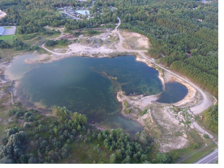 Aerial of an existing gravel pit