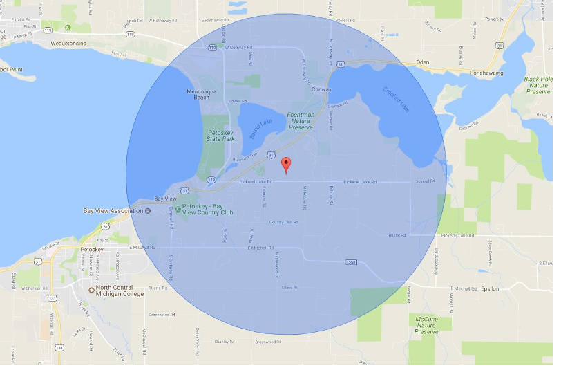 Three mile radius
